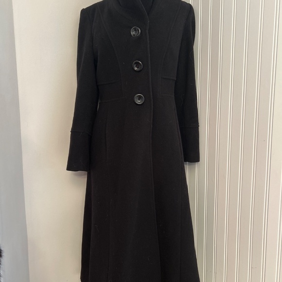 NWOT Précis Medium Wool Cashmere Black Business Casual Coat - Picture 3 of 9